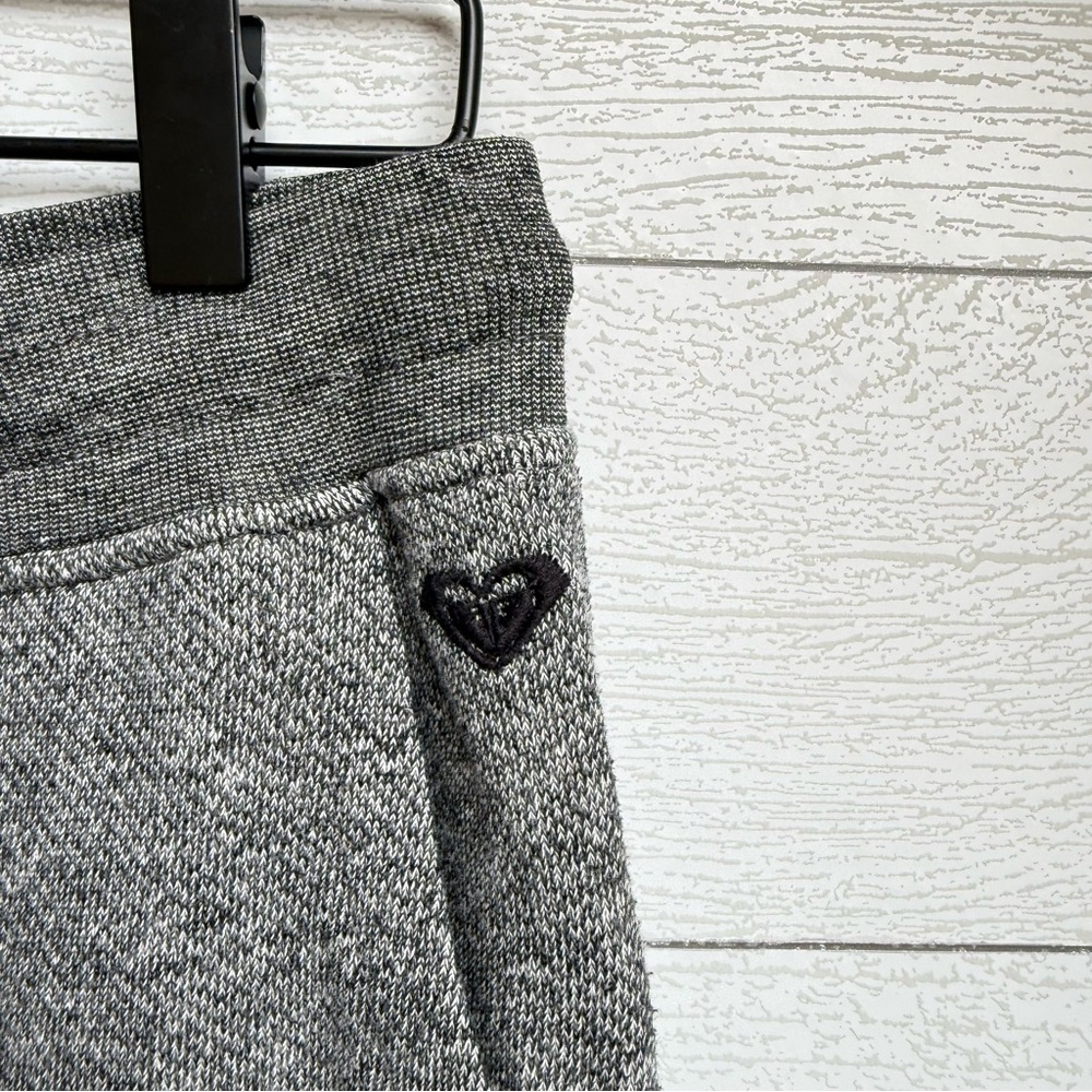 Roxy Heather Gray Jogger Sweatpants Knit Fleece Drawstring Women's Medium Cozy - Picture 4 of 10